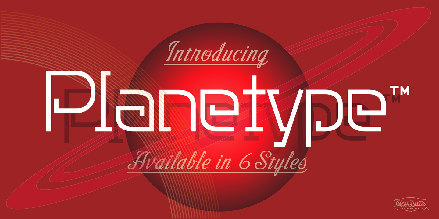 Planetype Inline Font preview